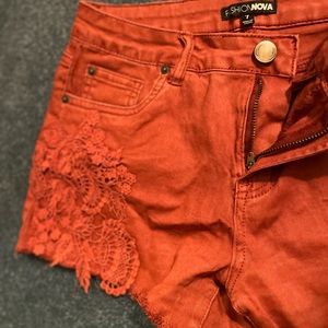 Fashion Nova Red Cut Off Shorts